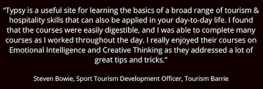 Typsy Testimonial from Steven Bowie, Tourism Barrie